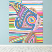 Levendig Abstract Geometrisch Gestreept Patroon Canvas Afdruk (Insitu (Houten vloer))