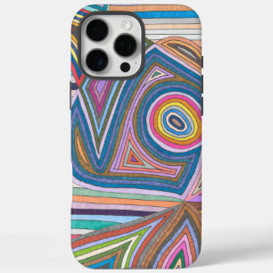 Levendig Abstract Geometrisch Gestreept Patroon iPhone 16 Pro Max Hoesje