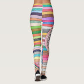 Levendig Abstract Geometrisch Gestreept Patroon Leggings (Achterkant)