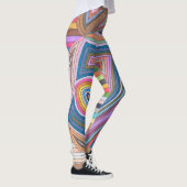 Levendig Abstract Geometrisch Gestreept Patroon Leggings (Rechts)