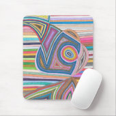 Levendig Abstract Geometrisch Gestreept Patroon Muismat (Met muis)