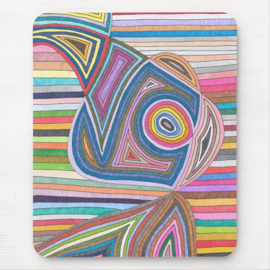 Levendig Abstract Geometrisch Gestreept Patroon Muismat (Voorkant)