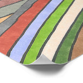Levendig Abstract Geometrisch Gestreept Patroon Poster (Hoek)
