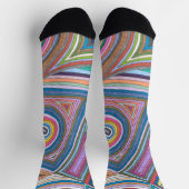 Levendig Abstract Geometrisch Gestreept Patroon Sokken (Top)
