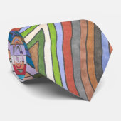 Levendig Abstract Geometrisch Gestreept Patroon Stropdas (Opgerold)