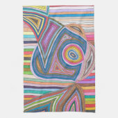 Levendig Abstract Geometrisch Gestreept Patroon Theedoek (Verticaal)