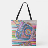 Levendig Abstract Geometrisch Gestreept Patroon Tote Bag (Voorkant)
