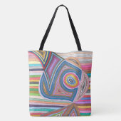 Levendig Abstract Geometrisch Gestreept Patroon Tote Bag (Achterkant)