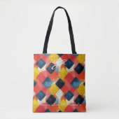 Levendig Abstract geometrisch patroon in diamanten Tote Bag (Voorkant)