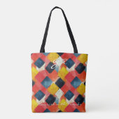 Levendig Abstract geometrisch patroon in diamanten Tote Bag (Achterkant)
