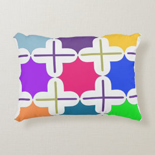 Levendig abstract geometrisch patroon in felle kle accent kussen
