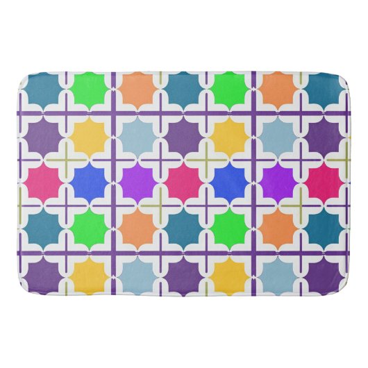 Levendig abstract geometrisch patroon in felle kle badmat (Voorkant)