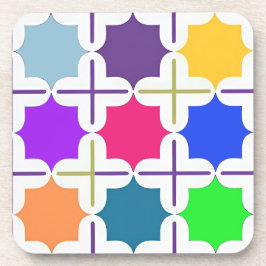 Levendig abstract geometrisch patroon in felle kle bier onderzetter