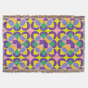 Levendig abstract geometrisch patroon in felle kle deken