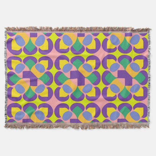 Levendig abstract geometrisch patroon in felle kle deken (Voorkant)