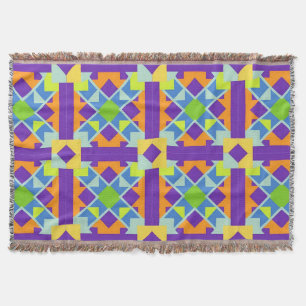 Levendig abstract geometrisch patroon in felle kle deken