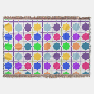Levendig abstract geometrisch patroon in felle kle deken