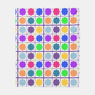 Levendig abstract geometrisch patroon in felle kle fleece deken