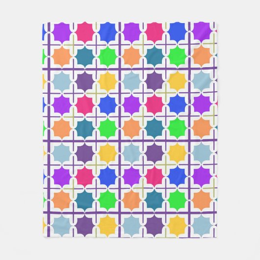 Levendig abstract geometrisch patroon in felle kle fleece deken (Voorkant)