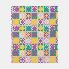 Levendig abstract geometrisch patroon in felle kle fleece deken
