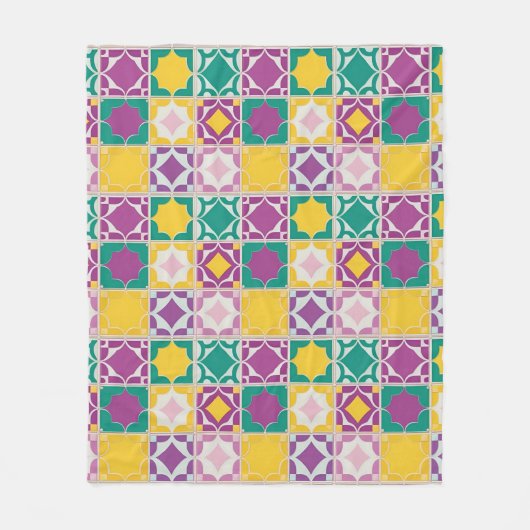 Levendig abstract geometrisch patroon in felle kle fleece deken (Voorkant)