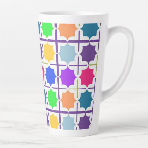 Levendig abstract geometrisch patroon in felle kle latte mok