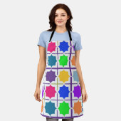 Levendig abstract geometrisch patroon in felle kle schort (Gedragen)