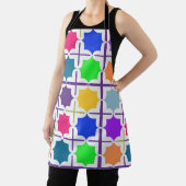 Levendig abstract geometrisch patroon in felle kle schort (Insitu)