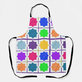 Levendig abstract geometrisch patroon in felle kle schort