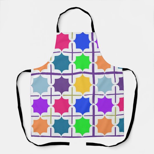 Levendig abstract geometrisch patroon in felle kle schort (Voorkant)