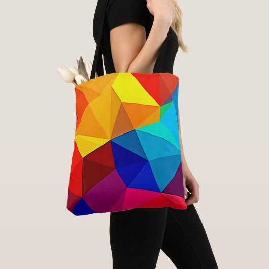Levendig Abstract Geometrisch Stroomdesign Tote Bag (Dichtbij)