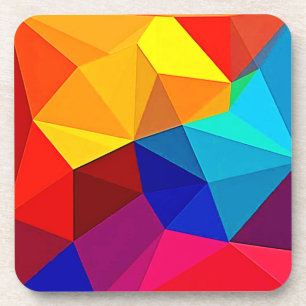 Levendig Abstract Geometrisch Stroomontwerp Bier Onderzetter