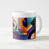 Levendig Abstract Geometrisch Vormgeving Geschenk Grote Koffiekop (Voorkant rechts)