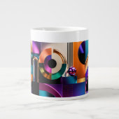 Levendig Abstract Geometrisch Vormgeving Geschenk Grote Koffiekop (Voorkant)