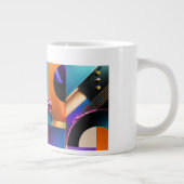 Levendig Abstract Geometrisch Vormgeving Geschenk Grote Koffiekop (Rechts)