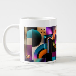 Levendig Abstract Geometrisch Vormgeving Geschenk Grote Koffiekop