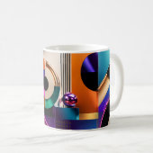Levendig Abstract Geometrisch Vormgeving Geschenk Koffiemok (Voorkant rechts)