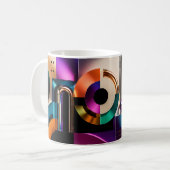 Levendig Abstract Geometrisch Vormgeving Geschenk Koffiemok (Voorkant links)
