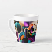 Levendig Abstract Geometrisch Vormgeving Geschenk Latte Mok (Linkerhoek)
