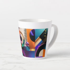 Levendig Abstract Geometrisch Vormgeving Geschenk Latte Mok