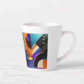 Levendig Abstract Geometrisch Vormgeving Geschenk Latte Mok (Rechts)