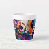 Levendig Abstract Geometrisch Vormgeving Geschenk Latte Mok (Voorkant)