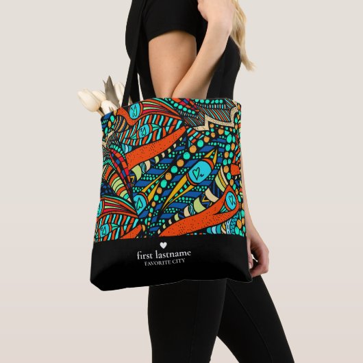 Levendig Abstract gepersonaliseerd Tote Bag (Dichtbij)