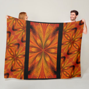 Levendig Abstract Golden Daffodil Boho Design Fleece Deken
