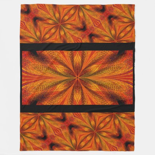 Levendig Abstract Golden Daffodil Boho Design Fleece Deken (Voorkant)