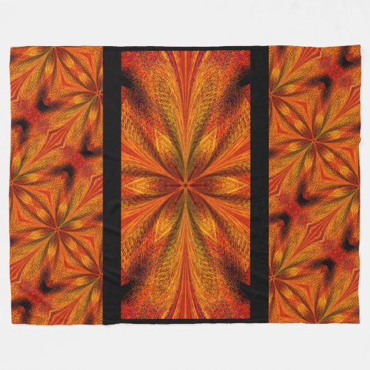 Levendig Abstract Golden Daffodil Boho Design Fleece Deken (Voorkant (Horizontaal))