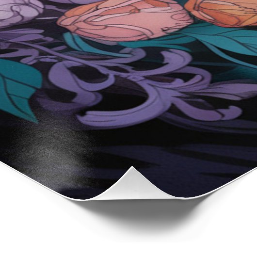 Levendig Abstract hondenportret Perfect Poster (Hoek)