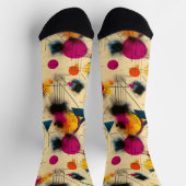 Levendig Abstract in Roze, Teal en Geel Sokken (Top)