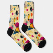 Levendig Abstract in Roze, Teal en Geel Sokken (Rechts)