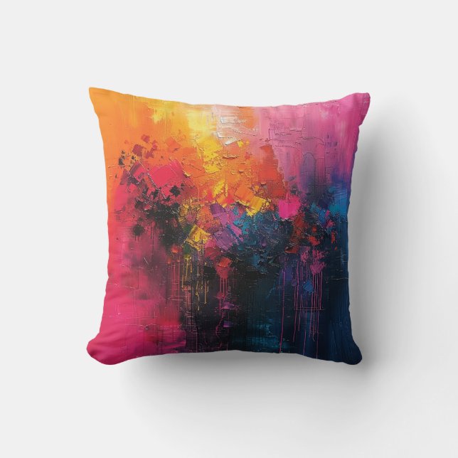 Levendig Abstract kleur Sierkussen (Voorkant)